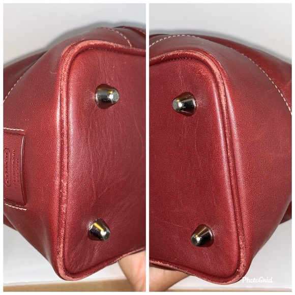 Coach Burgundy Leather Carryall Hampton Bag - Picture 5 of 7